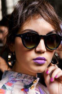 purple lip beauty look