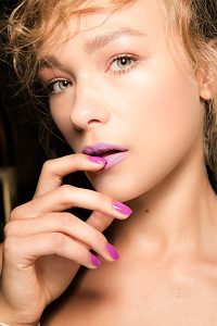 lavender lip at PPQ fashion show