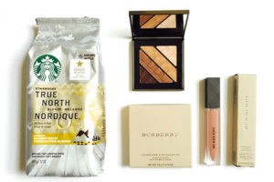 Starbucks True North Blend and Burberry makeup