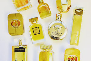 gold fragrance bottles