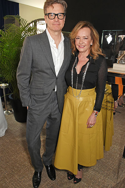 Colin Firth with Caroline Scheufele, artistic director & co-president of Chopard